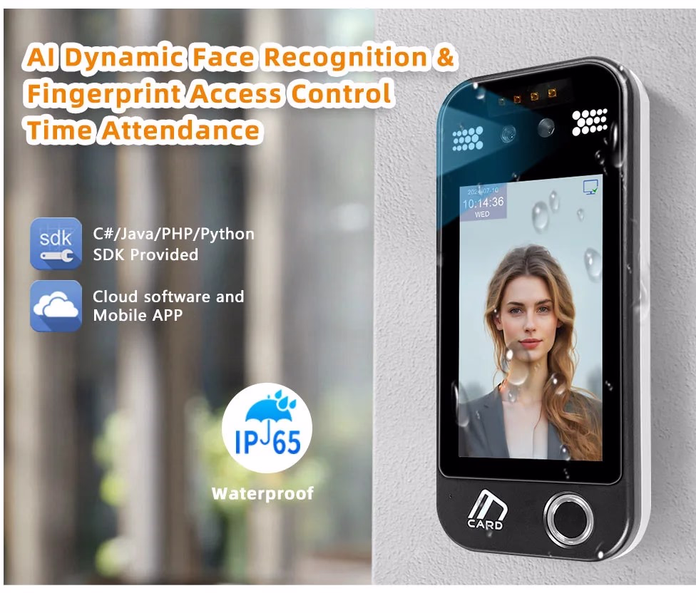 Varito VT-AI67FW Waterproof Dynamic Face-Fingerprint Recognition Terminal