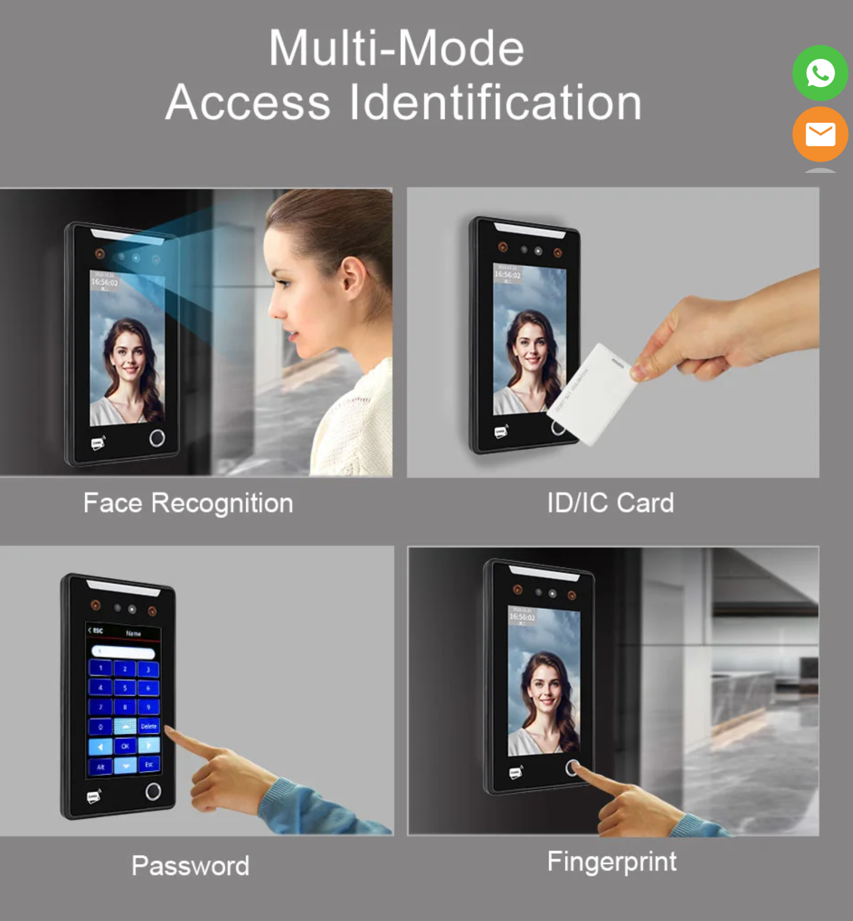 Varito VT-AI67FW Waterproof Dynamic Face-Fingerprint Recognition Terminal
