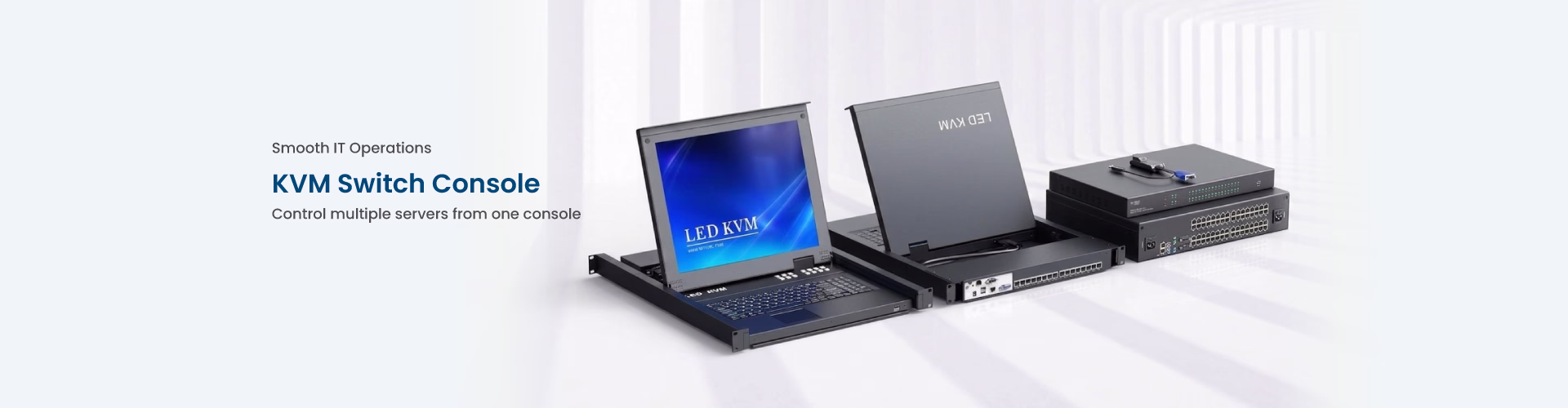 KVM Switch Console With Monitor Banner